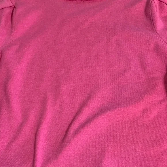 Crown & Ivy Hot Pink Puff Sleeve Sweater Plus 2X – Preppy Feminine Winter Knit - Picture 11 of 16